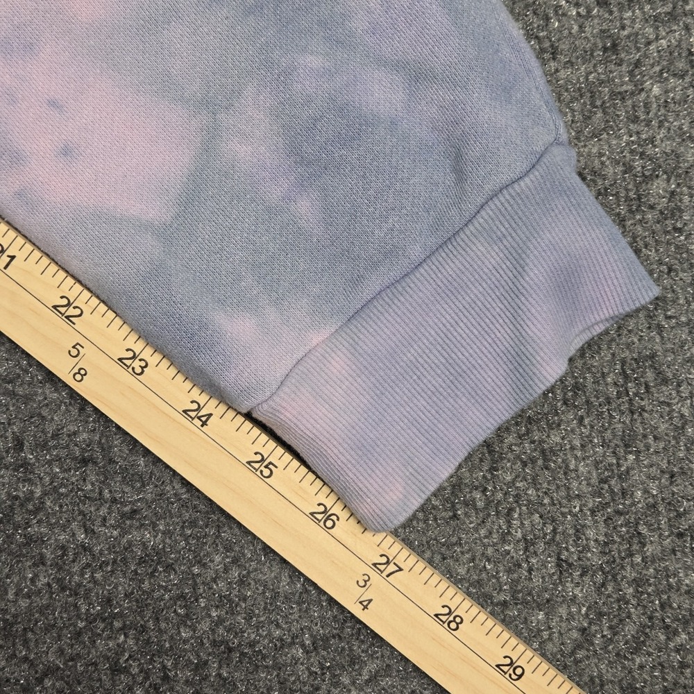 Victoria's Secret Fleece Mid Rise L Jogger Pants Blue/Pink Tie-Dye Cloud - Picture 5 of 10